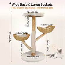 Luxury Cat Tree in Natural Willow Wood: Cat tower