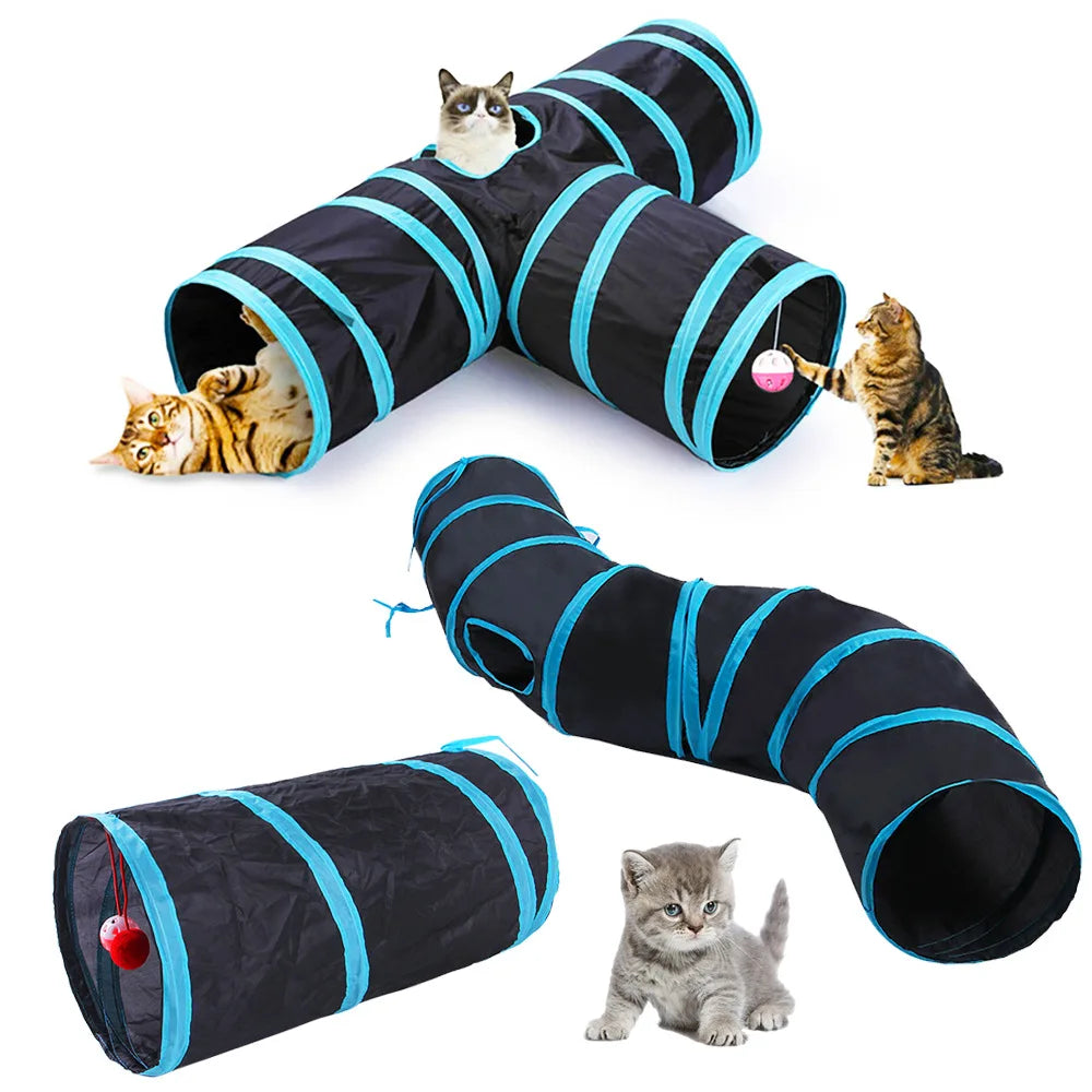Foldable Cat Tunnel Toy – Interactive Play Tube for Indoor Pets