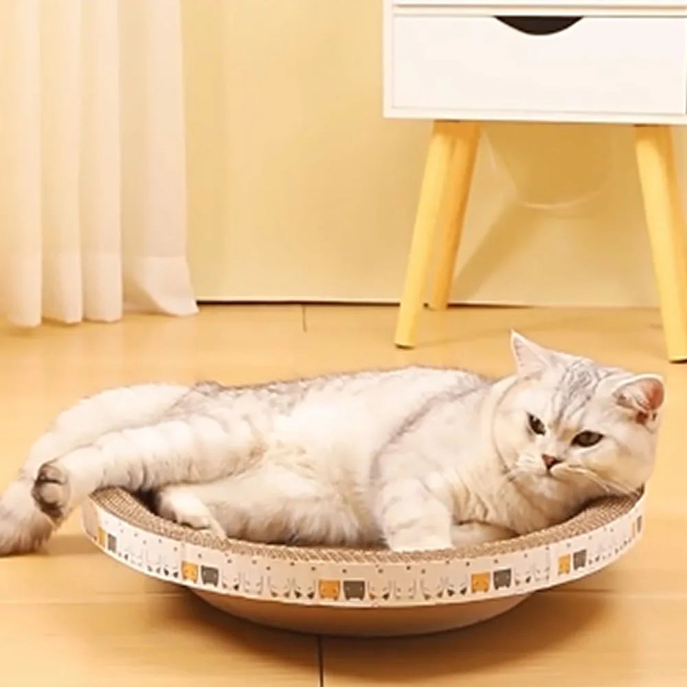 Large Cat Scratcher Lounge – Durable Corrugated Cardboard Bed