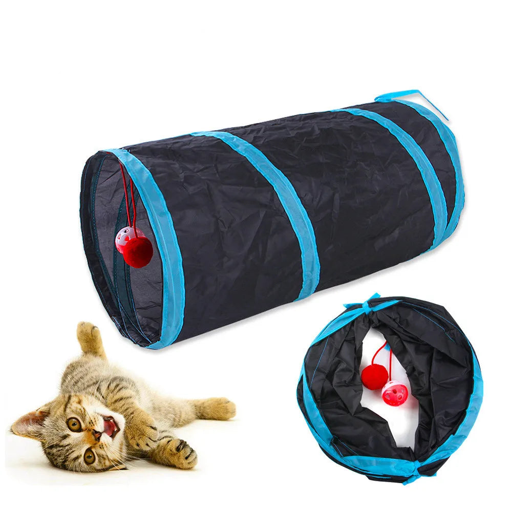 Foldable Cat Tunnel Toy – Interactive Play Tube for Indoor Pets
