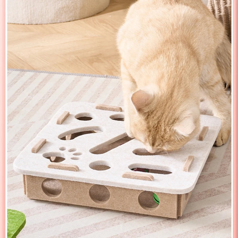 Amor Interactive Cat Toy – Scratcher, Playhouse & Ball Launcher