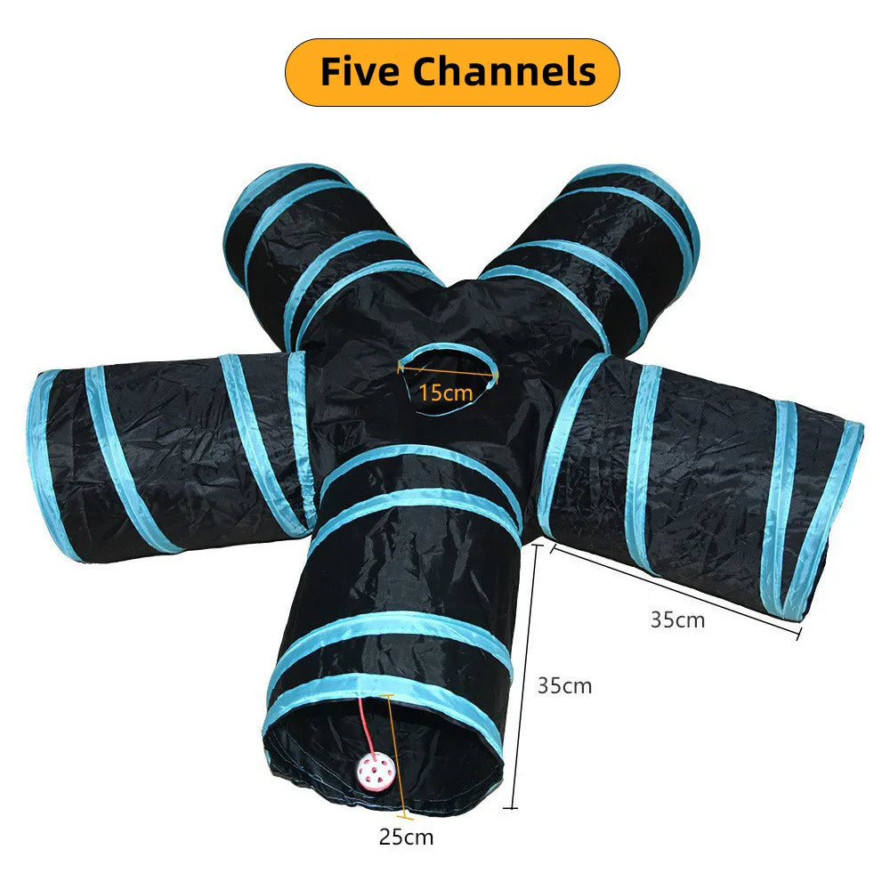 Foldable Cat Tunnel Toy – Interactive Play Tube for Indoor Pets