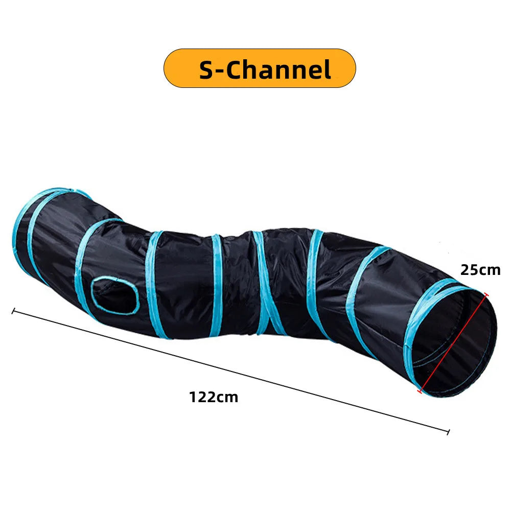 Foldable Cat Tunnel Toy – Interactive Play Tube for Indoor Pets