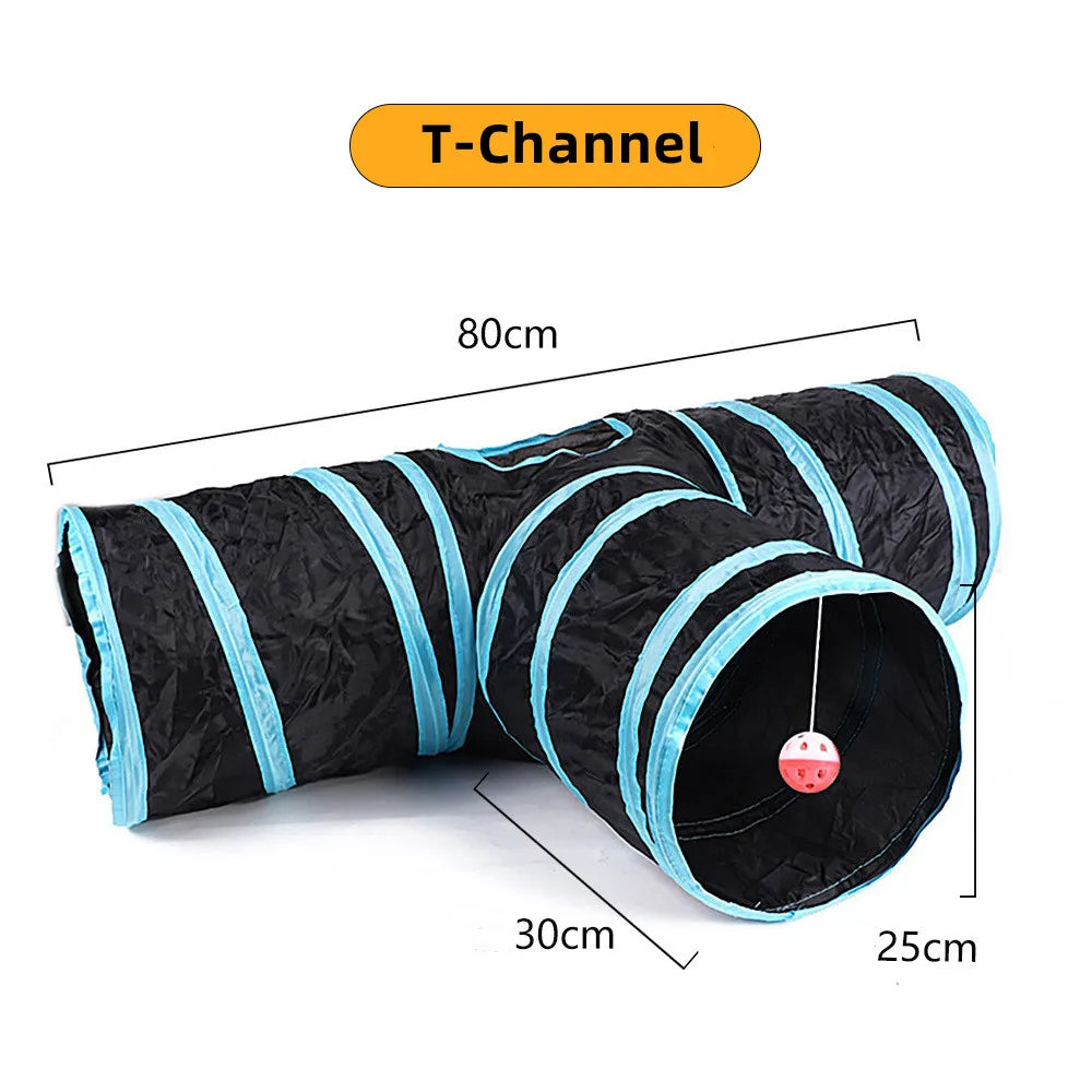 Foldable Cat Tunnel Toy – Interactive Play Tube for Indoor Pets