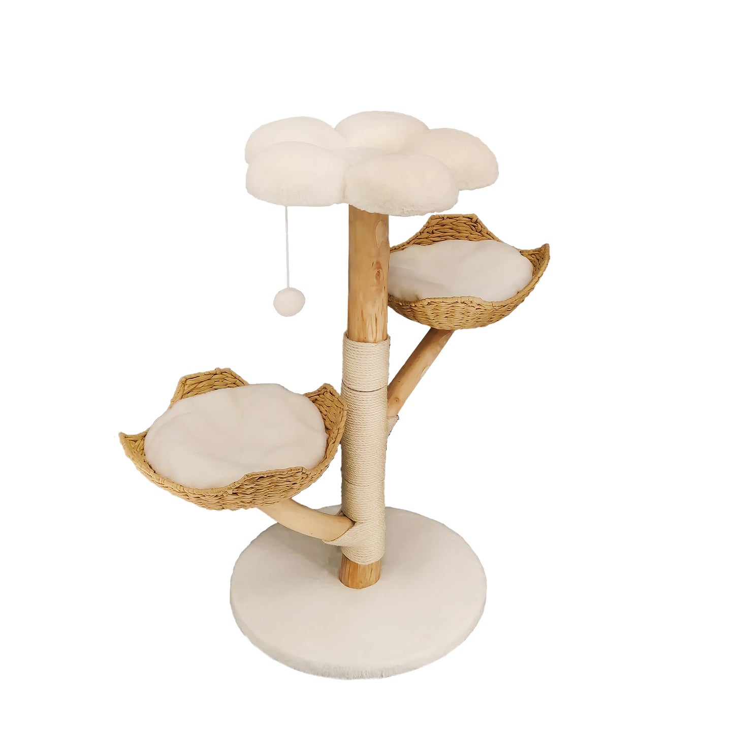 Luxury Cat Tree in Natural Willow Wood: Cat tower