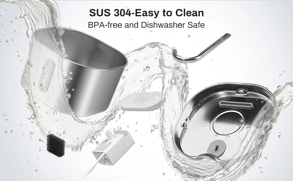 Stainless Steel Cat Fountain 2.2L