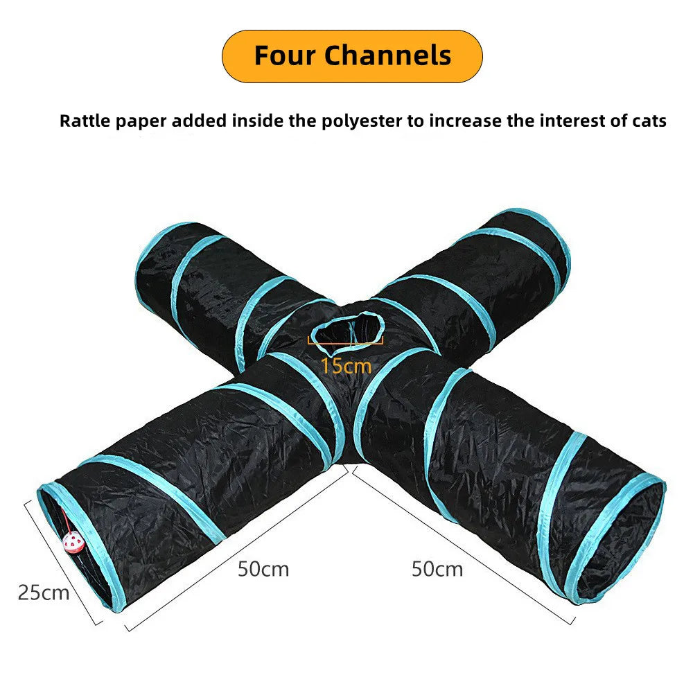 Foldable Cat Tunnel Toy – Interactive Play Tube for Indoor Pets