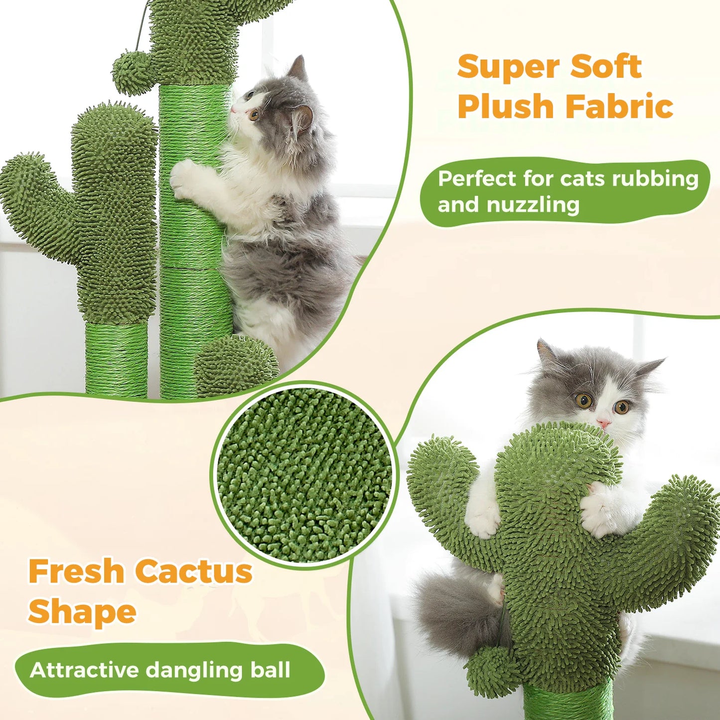 Cactus Cat Scratching Post with Interactive Ball