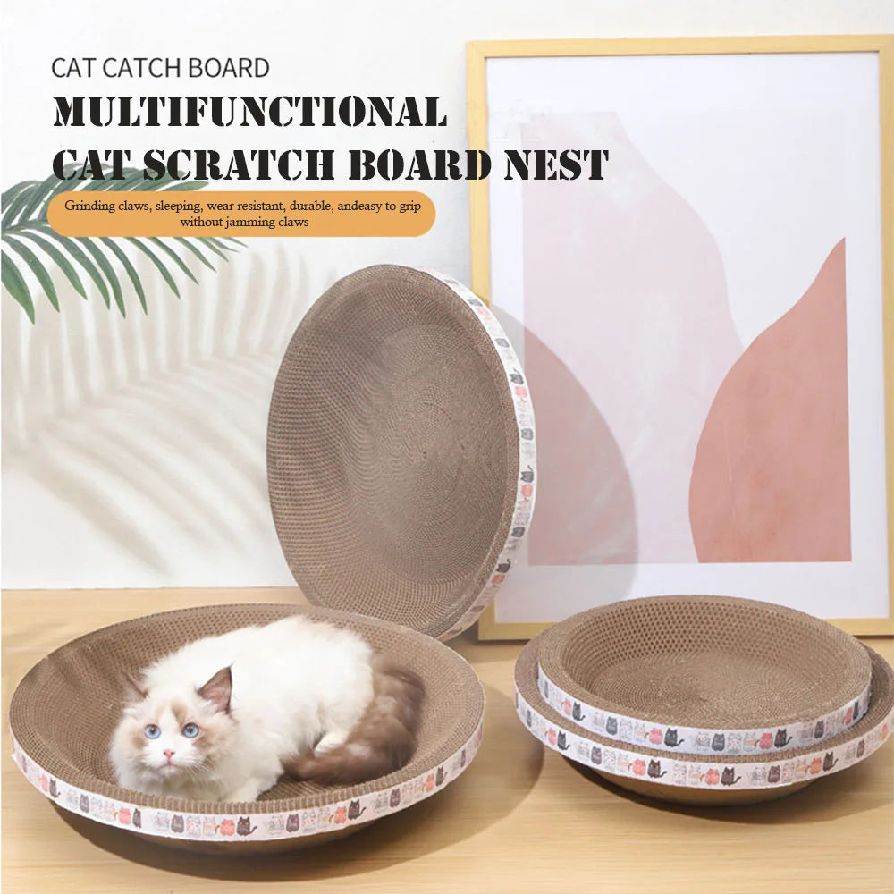 Large Cat Scratcher Lounge – Durable Corrugated Cardboard Bed