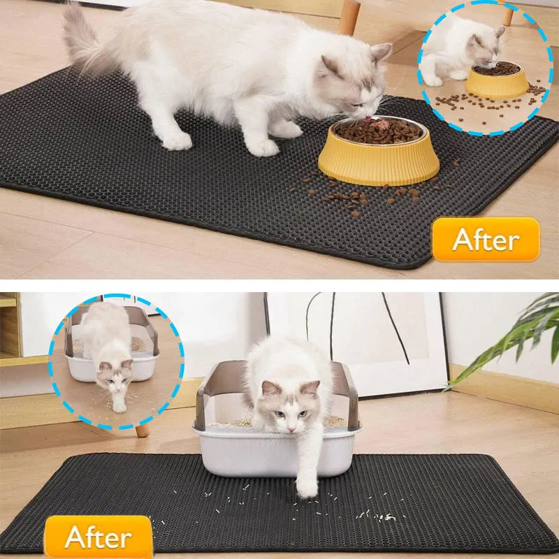 Non-Slip Waterproof Cat Litter Mat – Easy Clean & Litter Trap Pad