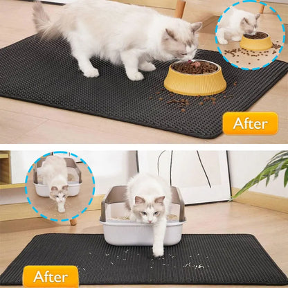 Non-Slip Waterproof Cat Litter Mat – Easy Clean & Litter Trap Pad