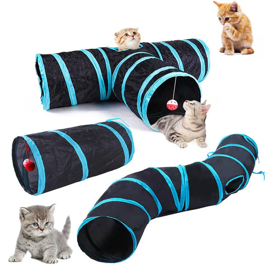 Foldable Cat Tunnel Toy – Interactive Play Tube for Indoor Pets