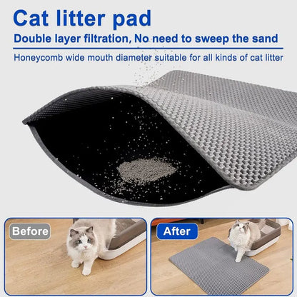 Non-Slip Waterproof Cat Litter Mat – Easy Clean & Litter Trap Pad