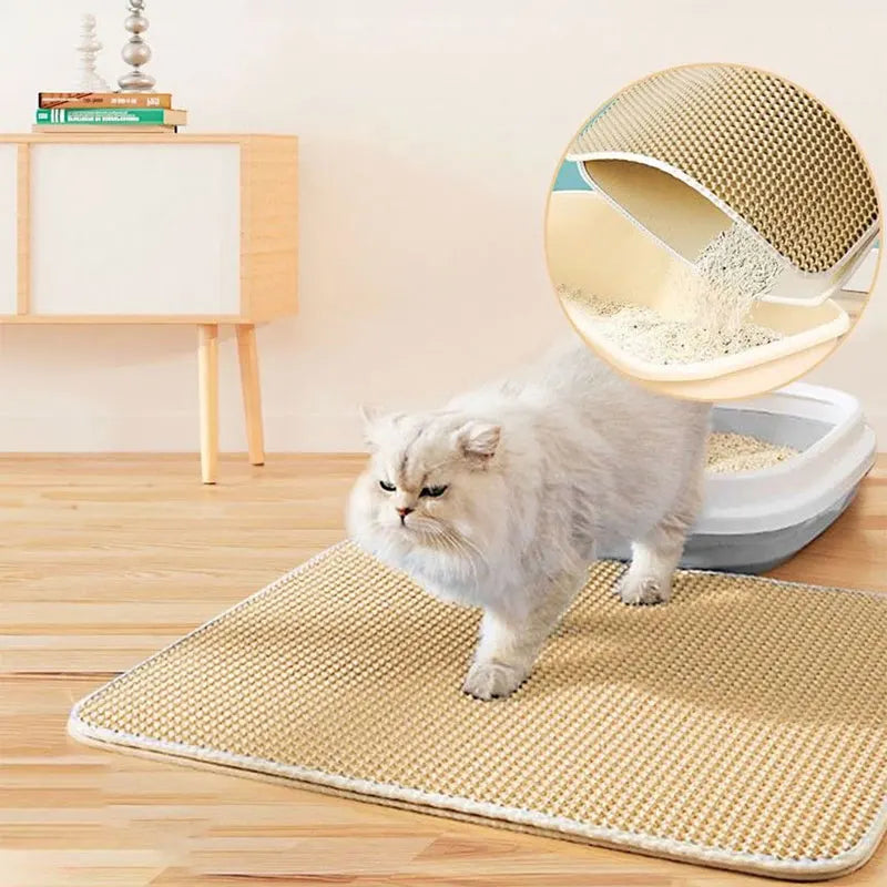 Non-Slip Waterproof Cat Litter Mat – Easy Clean & Litter Trap Pad