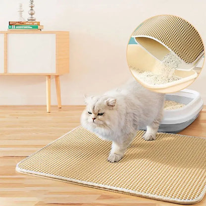 Non-Slip Waterproof Cat Litter Mat – Easy Clean & Litter Trap Pad