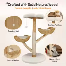 Luxury Cat Tree in Natural Willow Wood: Cat tower