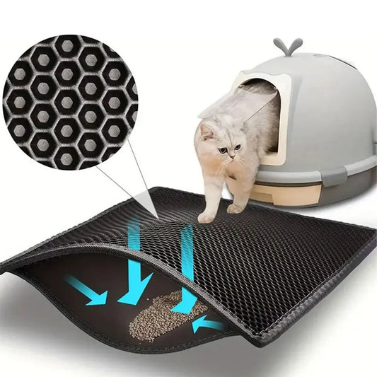 Non-Slip Waterproof Cat Litter Mat – Easy Clean & Litter Trap Pad