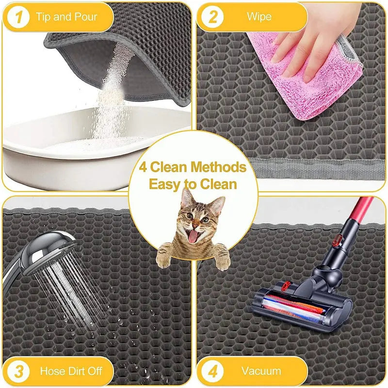 Non-Slip Waterproof Cat Litter Mat – Easy Clean & Litter Trap Pad