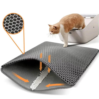 Non-Slip Waterproof Cat Litter Mat – Easy Clean & Litter Trap Pad