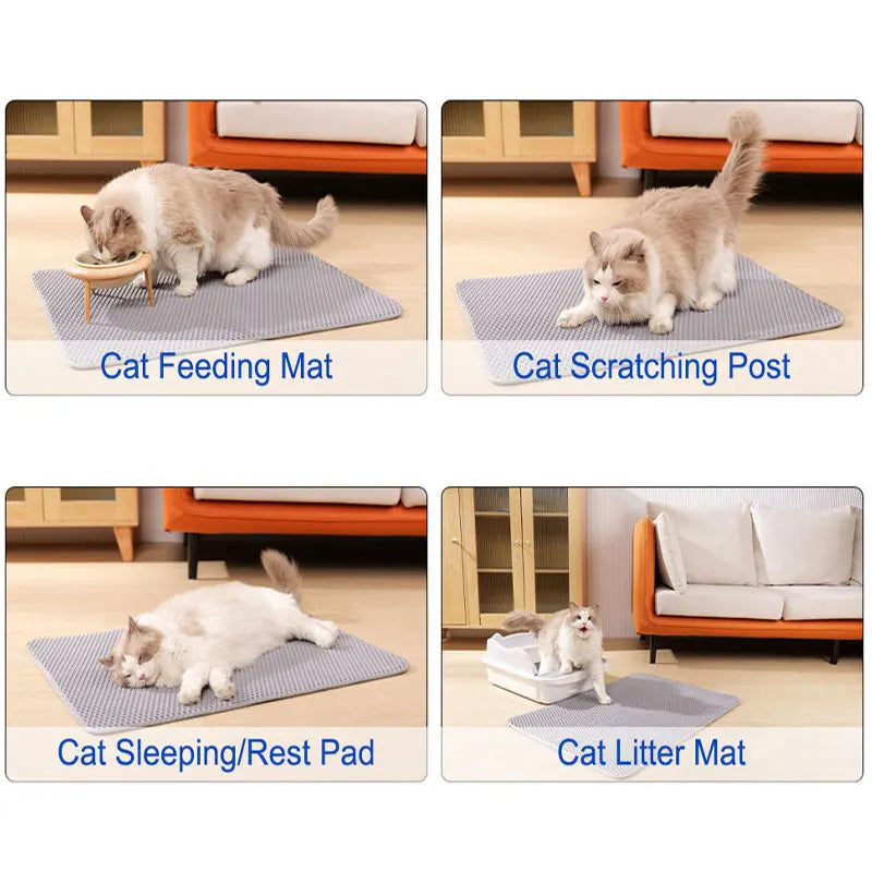 Non-Slip Waterproof Cat Litter Mat – Easy Clean & Litter Trap Pad